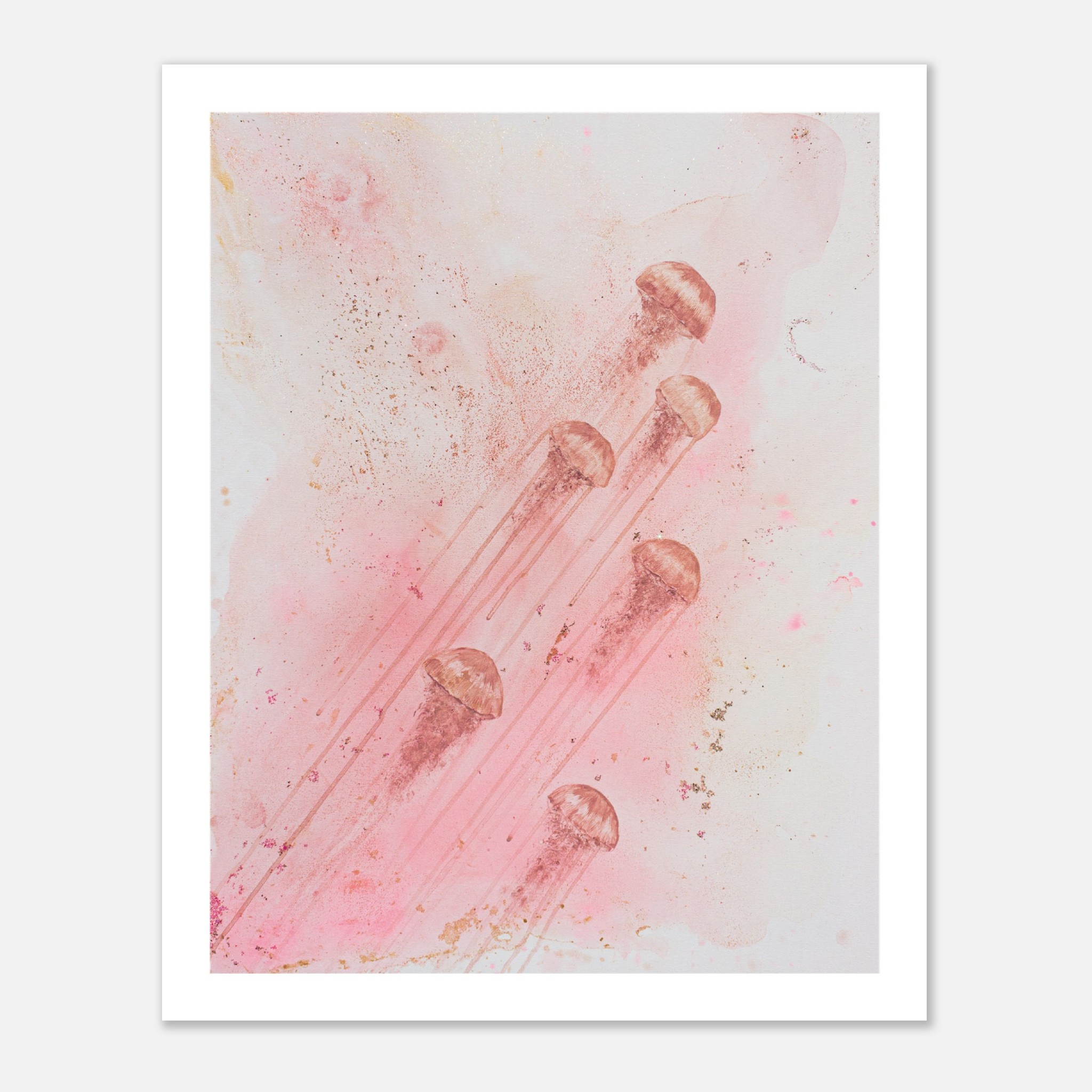 Unsterbliche Quallen Poster rosa 40x50