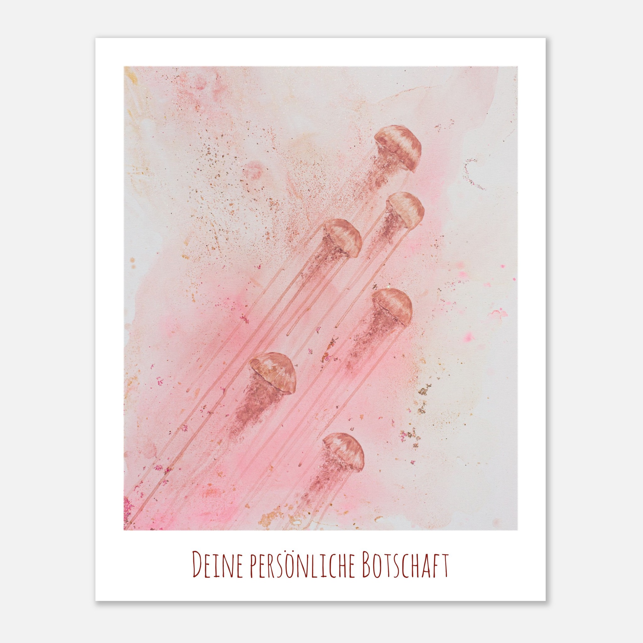 Unsterbliche Quallen Poster rosa 40x50 mit Personalisierung