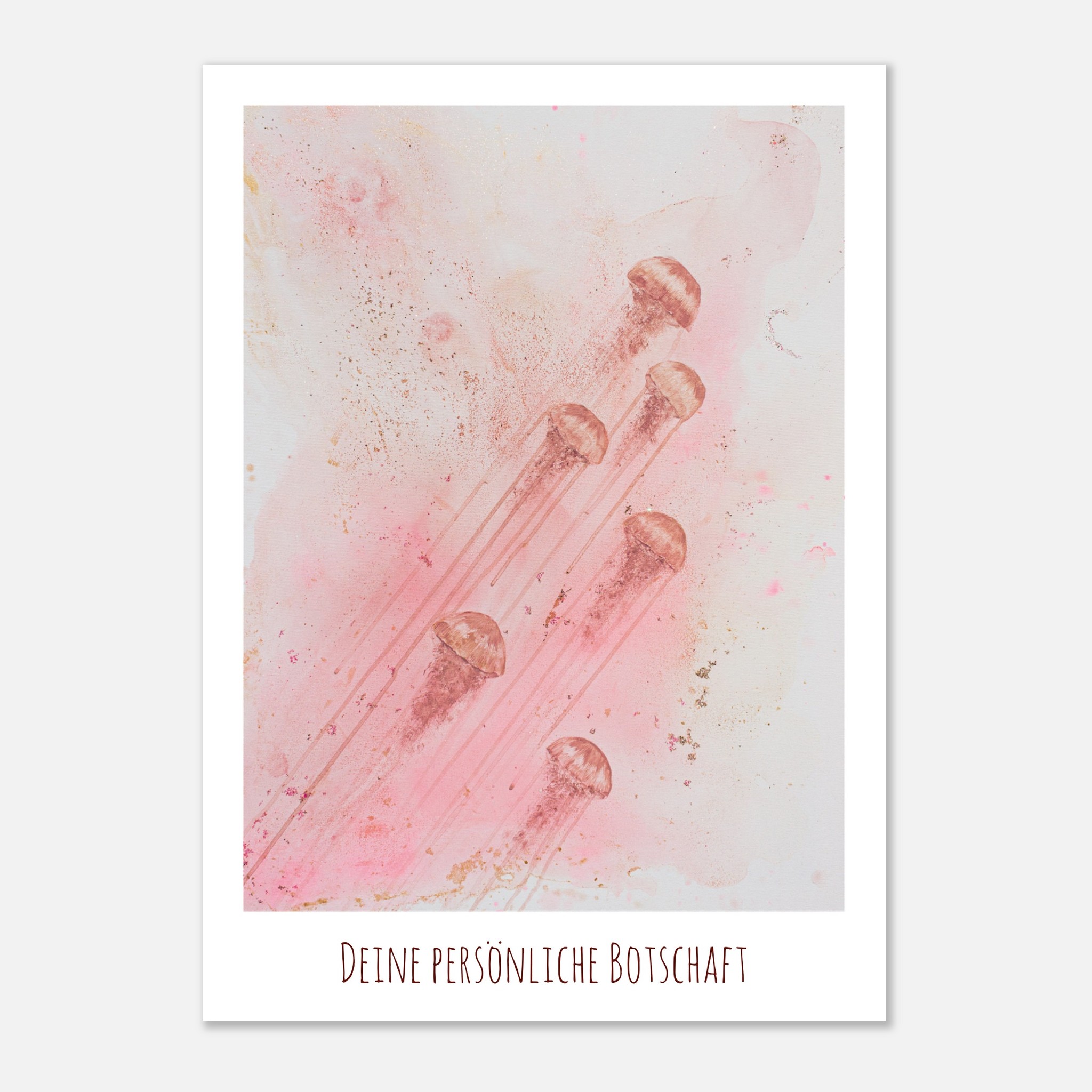 Unsterbliche Quallen Poster rosa 50x70 mit Personalisierung