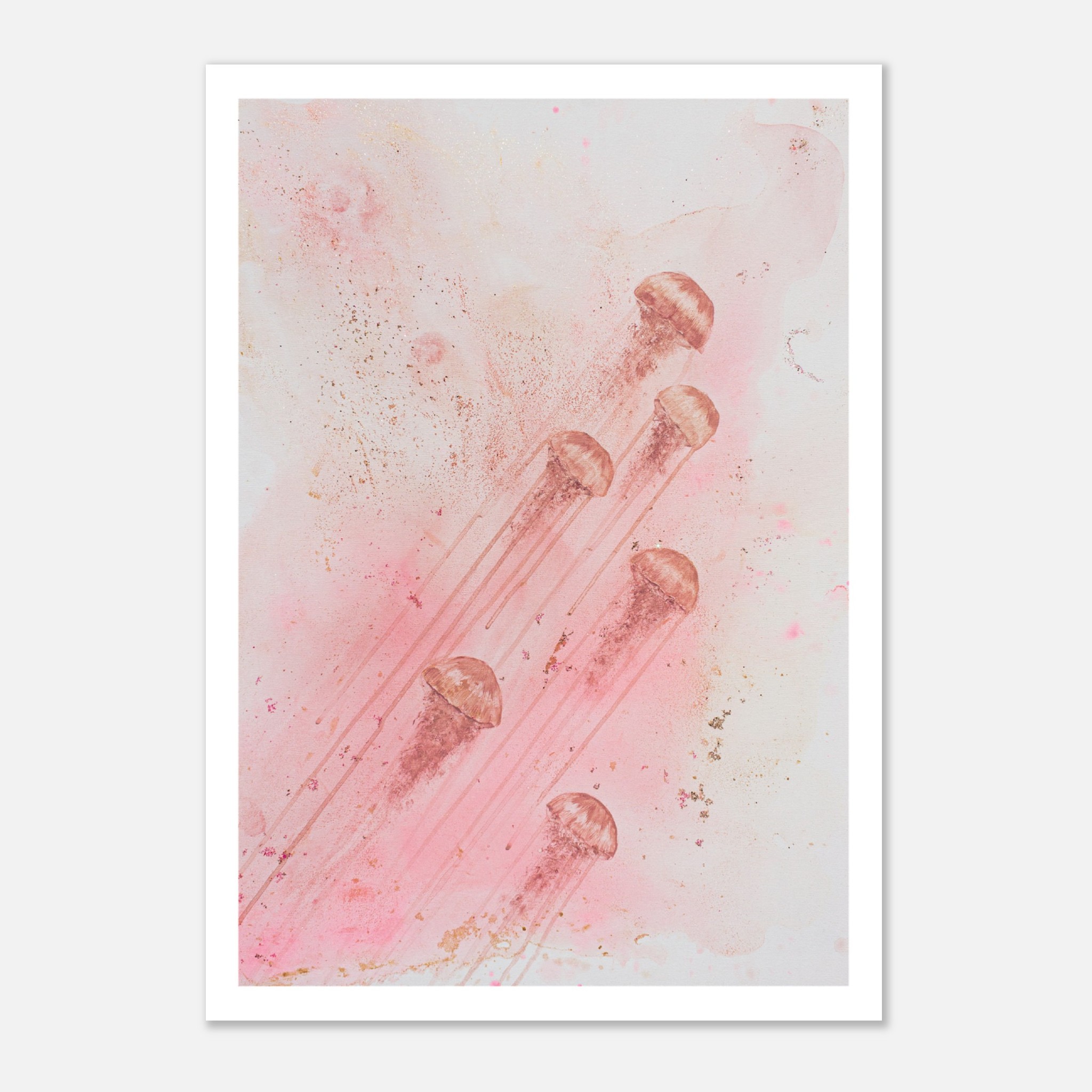 Unsterbliche Quallen Poster DinA4 rosa