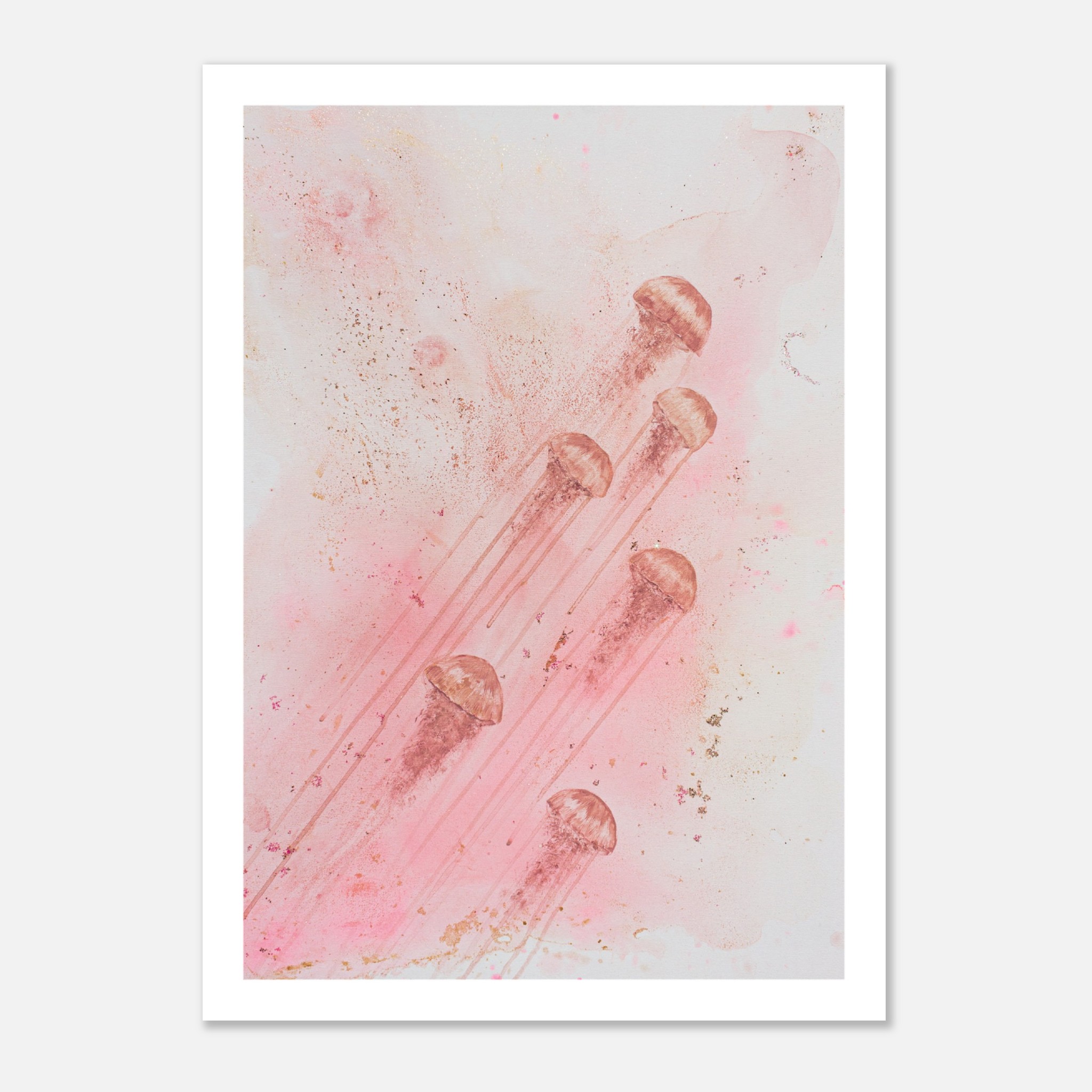 Unsterbliche Quallen Poster rosa 50x70