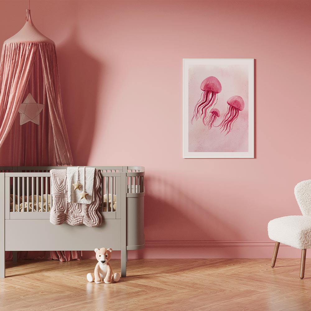 Babyzimmer Poster Quallen rosa
